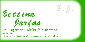 bettina jarfas business card